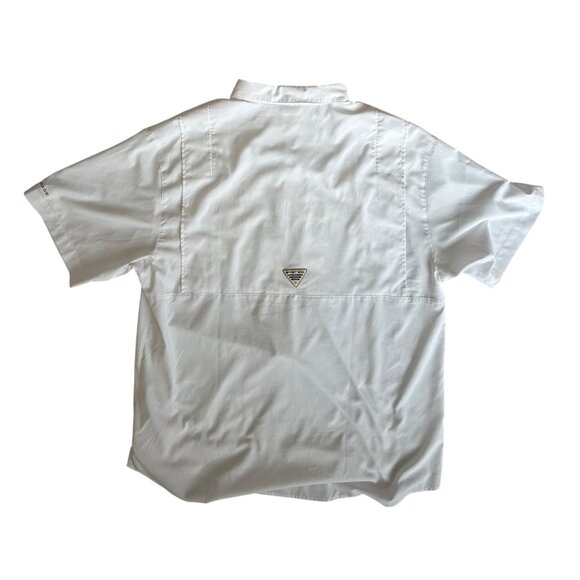 Columbia Mens Size XL PFG White Short Sleeve Vented Button Down Fishing Shirt - Picture 9 of 14